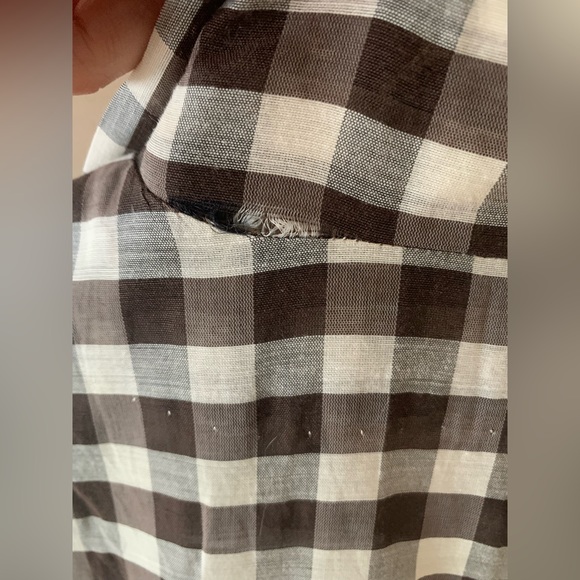 Vintage handmade brown gingham dress. - Picture 9 of 9